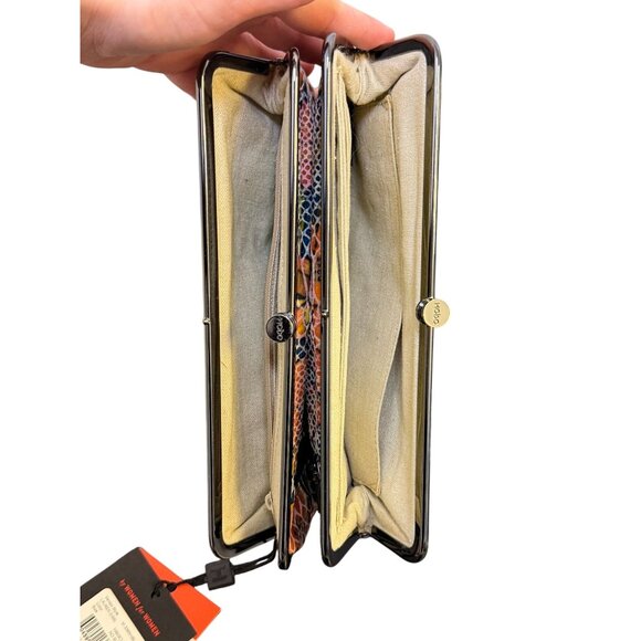 NWT Hobo Floral Print Double Frame Wallet With Snap Closure - Picture 7 of 8